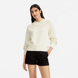 Everlane cotton cable knit sweater in bone